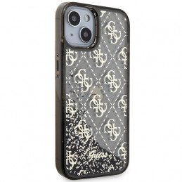 „Guess Liquid Glitter 4G“ permatomas dėklas, skirtas „iPhone 14“ – juodas