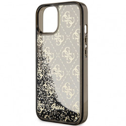 „Guess Liquid Glitter 4G“ permatomas dėklas, skirtas „iPhone 14“ – juodas