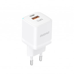 „Dudao A13Pro GaN 33W PPS USB C/ USB sieninis įkroviklis – baltas
