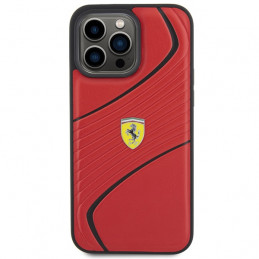 „Ferrari Twist“ metalinis logotipo dėklas, skirtas „iPhone 15 Pro Max“ – raudonas