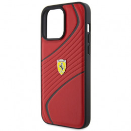 „Ferrari Twist“ metalinis logotipo dėklas, skirtas „iPhone 15 Pro Max“ – raudonas