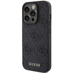 „Guess“ odinis 4G įspaustas dėklas iPhone 15 Pro Max - juodas