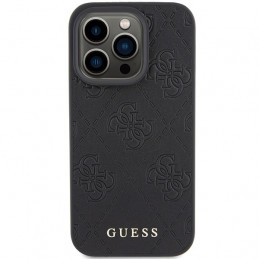 „Guess“ odinis 4G įspaustas dėklas iPhone 15 Pro Max - juodas