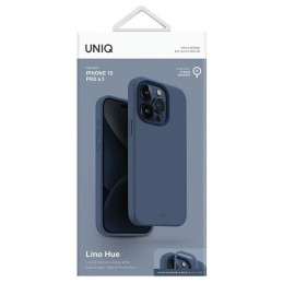 UNIQ Lino Hue Magclick įkrovimo dėklas, skirtas iPhone 15 Pro – tamsiai mėlynas