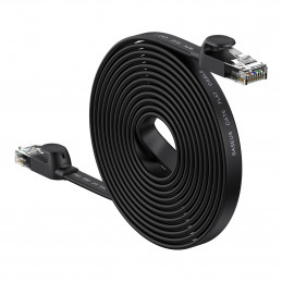 Baseus Speed Six plokščias tinklo kabelis RJ45 1000Mbps 15m juodas (WKJS000301)