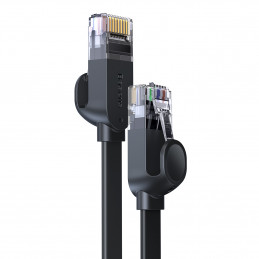 Baseus Speed Six plokščias tinklo kabelis RJ45 1000Mbps 15m juodas (WKJS000301)