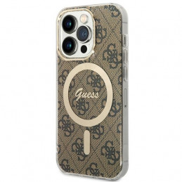 „Guess IML 4G MagSafe“ dėklas, skirtas „iPhone 15 Pro“ – rudas