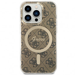 „Guess IML 4G MagSafe“ dėklas, skirtas „iPhone 15 Pro“ – rudas