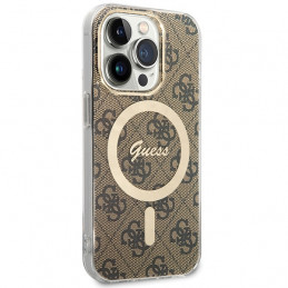„Guess IML 4G MagSafe“ dėklas, skirtas „iPhone 15 Pro“ – rudas