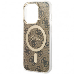 „Guess IML 4G MagSafe“ dėklas, skirtas „iPhone 15 Pro“ – rudas