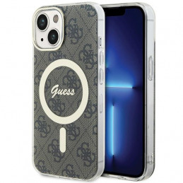 „Guess IML 4G MagSafe“ dėklas, skirtas „iPhone 15 Plus“ – rudas