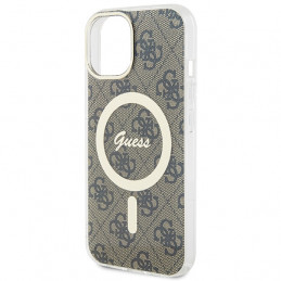 „Guess IML 4G MagSafe“ dėklas, skirtas „iPhone 15 Plus“ – rudas