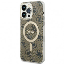 „Guess IML 4G MagSafe“ dėklas, skirtas „iPhone 15 Pro Max“ – rudas