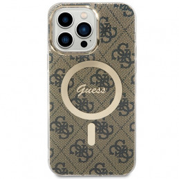 „Guess IML 4G MagSafe“ dėklas, skirtas „iPhone 15 Pro Max“ – rudas