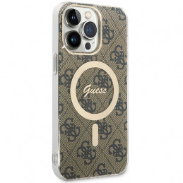 „Guess IML 4G MagSafe“ dėklas, skirtas „iPhone 15 Pro Max“ – rudas