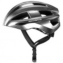 „Rockbros ZK-013TI“ dviračio šalmas su įmontuotu žibintu, universalus dydis 55–60 cm – pilkas