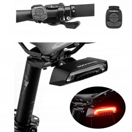 „Rockbros LKWD-R1“ galinis dviračio žibintas su lazeriu ir nuotolinio valdymo pultu + „Micro USB“ laidas – USB-A – juoda...