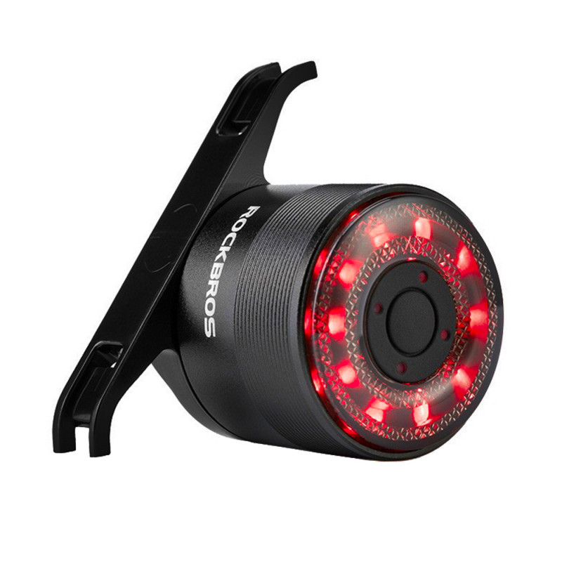 „Rockbros Q1“ galinis dviračio žibintas, 7 spalvų LED + USB-C - USB-A laidas, juodas