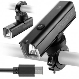„Rockbros 24610002001“ priekinis dviračio žibintas, 1000 lm + USB-C - USB-A laidas, juodas