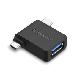 Ugreen USB OTG adapteris USB 3.2 Gen 1 (5Gbps) – USB Type C / micro USB black (30453)