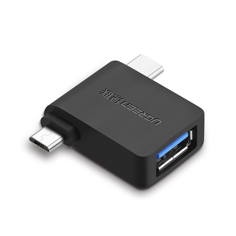 Ugreen USB OTG adapteris USB 3.2 Gen 1 (5Gbps) – USB Type C / micro USB black (30453)