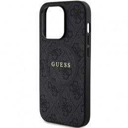 „Guess 4G Collection“ odinis metalinis „MagSafe“ dėklas, skirtas „iPhone 14 Pro Max“ – juodas