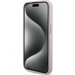 „Guess 4G Collection“ odinis metalinis „MagSafe“ dėklas su logotipu, skirtas „iPhone 14 Pro Max“ – rožinis