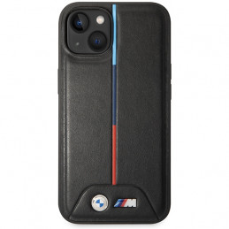BMW M dygsniuotas trispalvis dėklas iPhone 15 / 14 / 13 – juodas