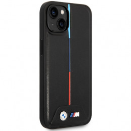 BMW M dygsniuotas trispalvis dėklas iPhone 15 / 14 / 13 – juodas