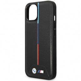 BMW M dygsniuotas trispalvis dėklas iPhone 15 / 14 / 13 – juodas