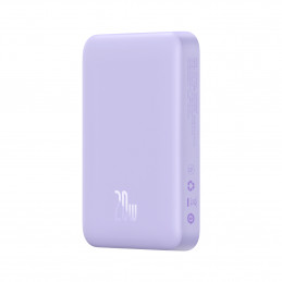 „Baseus Magnetic Mini Inductive Powerbank“ 10000mAh 20W – violetinė + USB-C – USB-C laidas