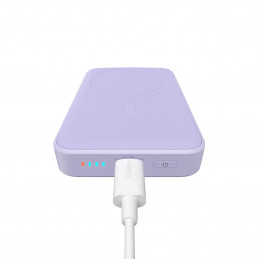 „Baseus Magnetic Mini Inductive Powerbank“ 10000mAh 20W – violetinė + USB-C – USB-C laidas