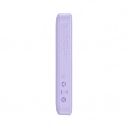 „Baseus Magnetic Mini Inductive Powerbank“ 10000mAh 20W – violetinė + USB-C – USB-C laidas