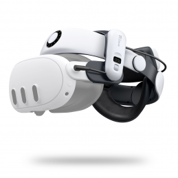„BoboVR S3 Pro“ dirželis „Meta Quest 3 VR“ ausinėms + išorinė „B100“ baterija – juodas ir baltas