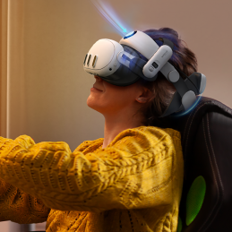 „BoboVR S3 Pro“ dirželis „Meta Quest 3 VR“ ausinėms + išorinė „B100“ baterija – juodas ir baltas