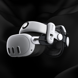 „BoboVR S3 Pro“ dirželis „Meta Quest 3 VR“ ausinėms + išorinė „B100“ baterija – juodas ir baltas