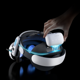 „BoboVR S3 Pro“ dirželis „Meta Quest 3 VR“ ausinėms + išorinė „B100“ baterija – juodas ir baltas