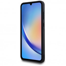 „Guess 4G“ didelis metalinis logotipo dėklas, skirtas „Samsung Galaxy A35“ – rožinis