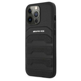 AMG Leather Debossed Lines dėklas, skirtas iPhone 13 Pro Max - juodas