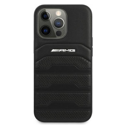 AMG Leather Debossed Lines dėklas, skirtas iPhone 13 Pro Max - juodas