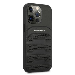 AMG Leather Debossed Lines dėklas, skirtas iPhone 13 Pro Max - juodas