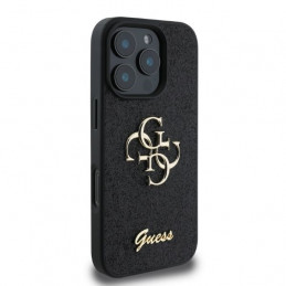 „Guess“ fiksuoto blizgučių dizaino „iPhone 16 Pro“ dėklas – juodas