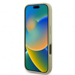 „Guess“ fiksuoto blizgučių dizaino „iPhone 16 Plus“ dėklas – auksinis