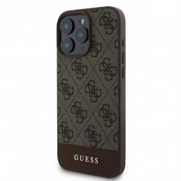 „Guess 4G Bottom Stripe“ dėklas, skirtas „iPhone 16 Pro Max“ – rudas
