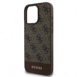 „Guess 4G Bottom Stripe“ dėklas, skirtas „iPhone 16 Pro Max“ – rudas