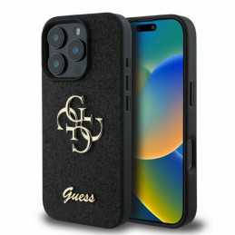„Guess“ fiksuoto blizgučių dizaino „iPhone 16 Pro Max“ dėklas – juodas