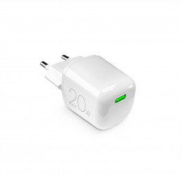 „Puro“ 20 W GaN USB-C sieninis įkroviklis – baltas