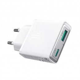 „Joyroom JR-TCF14“ 20 W USB-A USB-C itin plonas sieninis įkroviklis – baltas