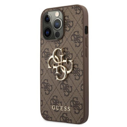 Guess 4G Big Metal Logo dėklas, skirtas iPhone 13 Pro / iPhone 13 - rudas