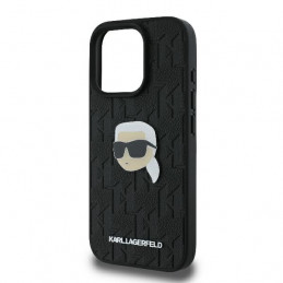 Karl Lagerfeld monograminis „Karl Head Pin“ dėklas, skirtas „iPhone 16 Pro Max“ – juodas